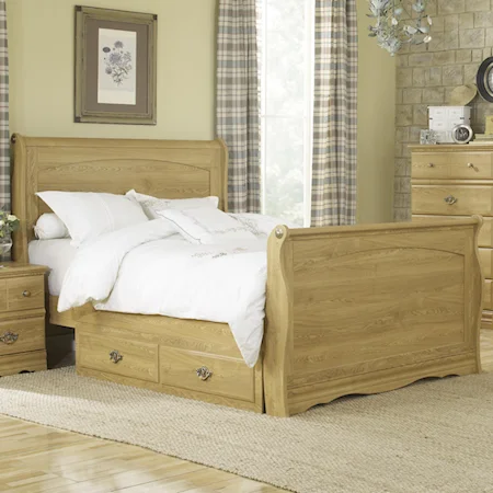 King Sleigh Bed with Underbed Storage Tray